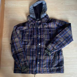 Burton plaid flannel coat Medium